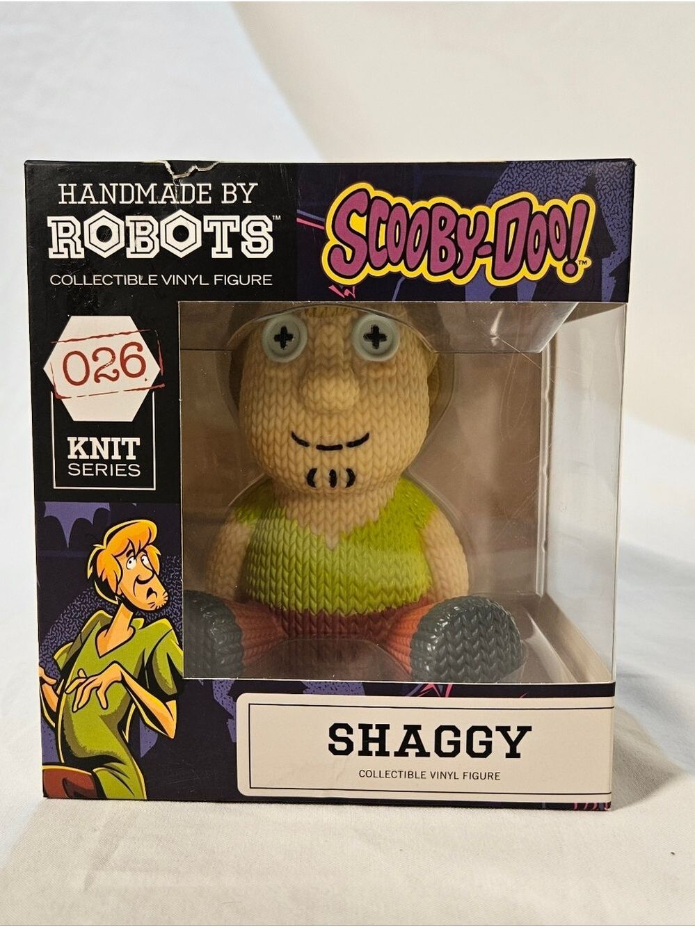 New RETIRED Handmade by Robots, Scooby-Doo Shaggy Vinyl Figure, Knit Series #026